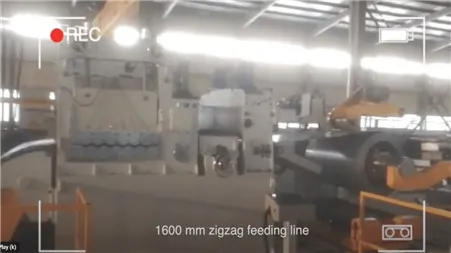 Heavy 1600 mm wide 6mm thick fully zigzag feeding line 丨decoiler straightener and zigzag feeder