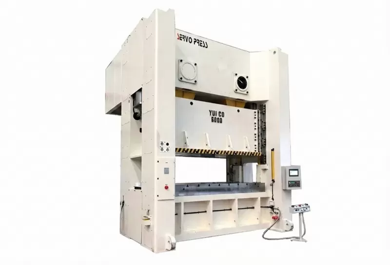 Servo straight press with high-rigidity closed-frame structure for precision metal forming